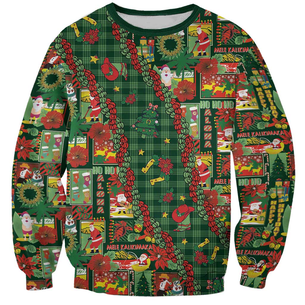 Mele Kalikimaka Pakalana Pikake Lei Sweatshirt Hawaiian Rodeo Paniolo Ulaula Palaka LT9 Unisex Red - Polynesian Pride