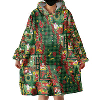 Mele Kalikimaka Pakalana Pikake Lei Wearable Blanket Hoodie Hawaiian Rodeo Paniolo Ulaula Palaka - Polynesian Pride