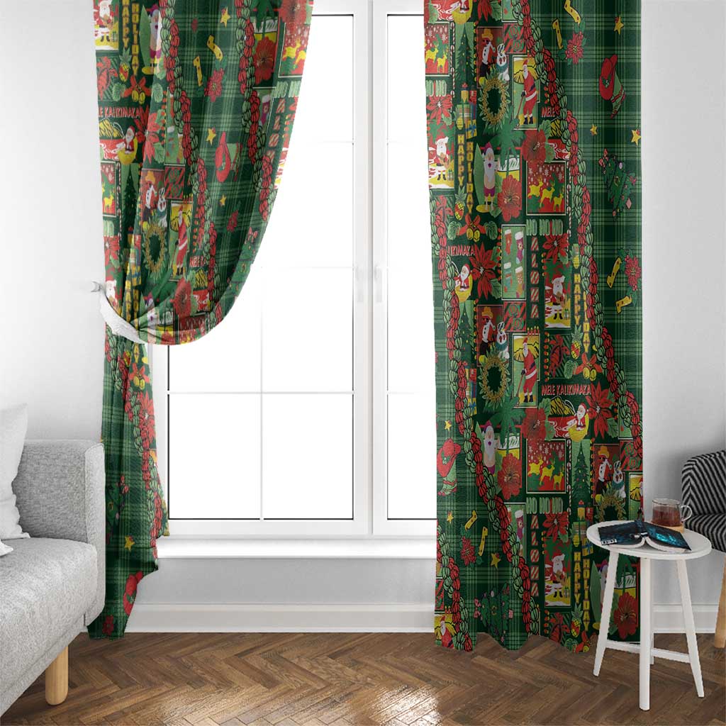 Mele Kalikimaka Pakalana Pikake Lei Window Curtain Hawaiian Rodeo Paniolo Ulaula Palaka - Polynesian Pride