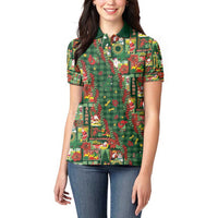 Mele Kalikimaka Pakalana Pikake Lei Women Polo Shirt Hawaiian Rodeo Paniolo Ulaula Palaka - Polynesian Pride