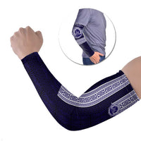 Tonga Queen Salote College 100 years Arm Sleeves QSC 1926-2026 Tongan Pattern LT9 Set of 2 Blue - Polynesian Pride