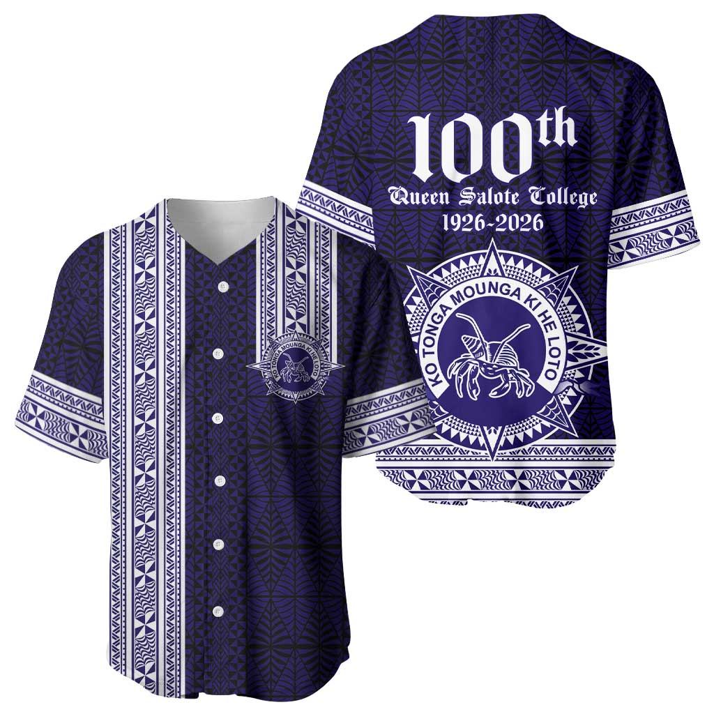 Tonga Queen Salote College 100 years Baseball Jersey QSC 1926-2026 Tongan Pattern