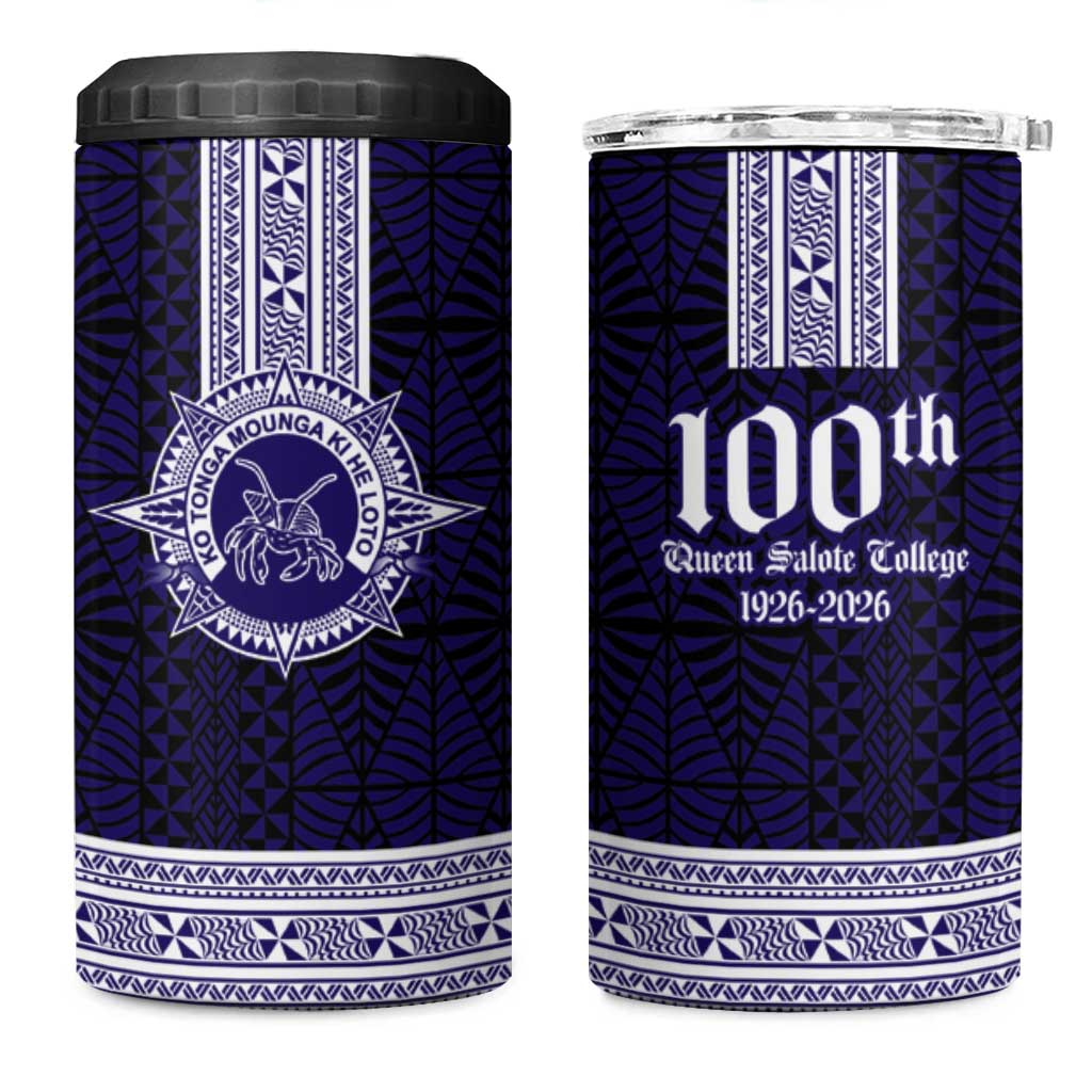 Tonga Queen Salote College 100 years 4 in 1 Can Cooler Tumbler QSC 1926-2026 Tongan Pattern