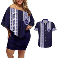 Tonga Queen Salote College 100 years Couples Matching Off Shoulder Short Dress and Hawaiian Shirt QSC 1926-2026 Tongan Pattern