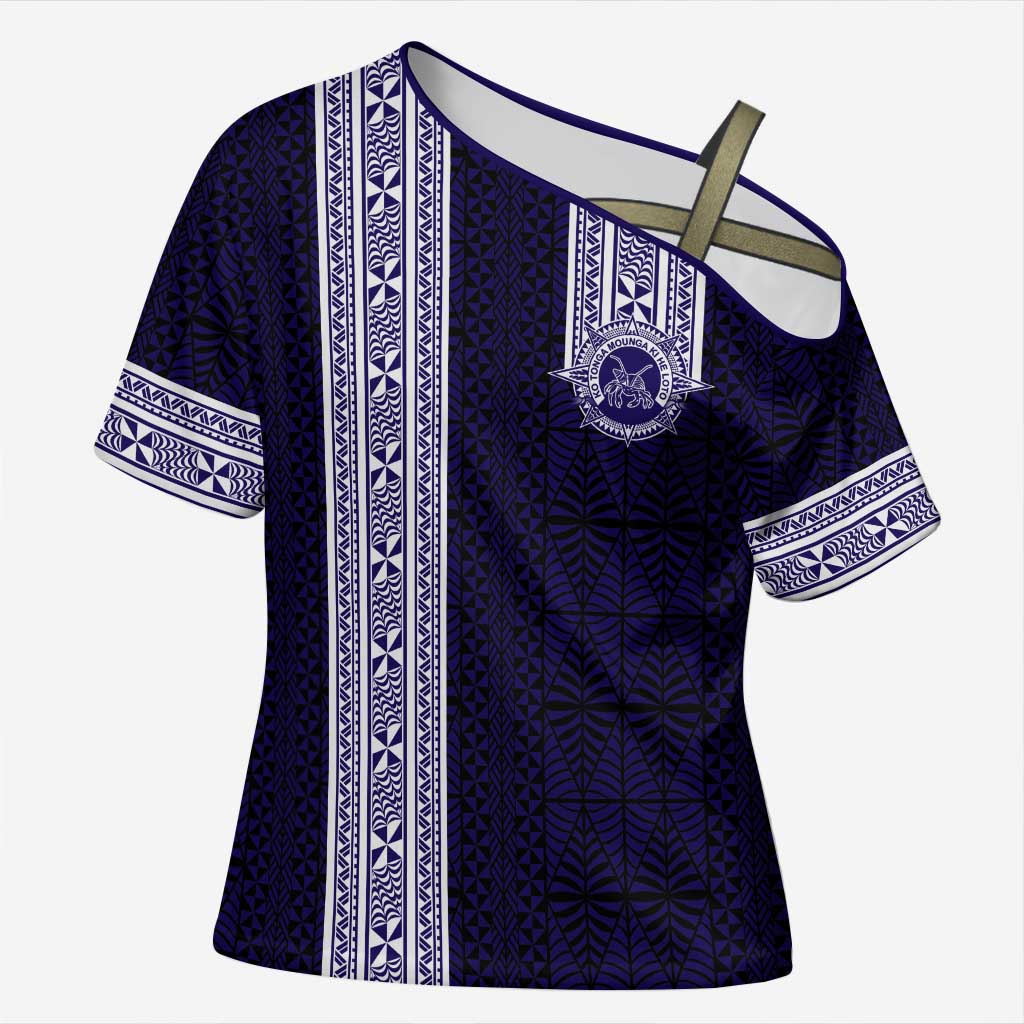 Tonga Queen Salote College 100 years Cross Shoulder Shirt QSC 1926-2026 Tongan Pattern