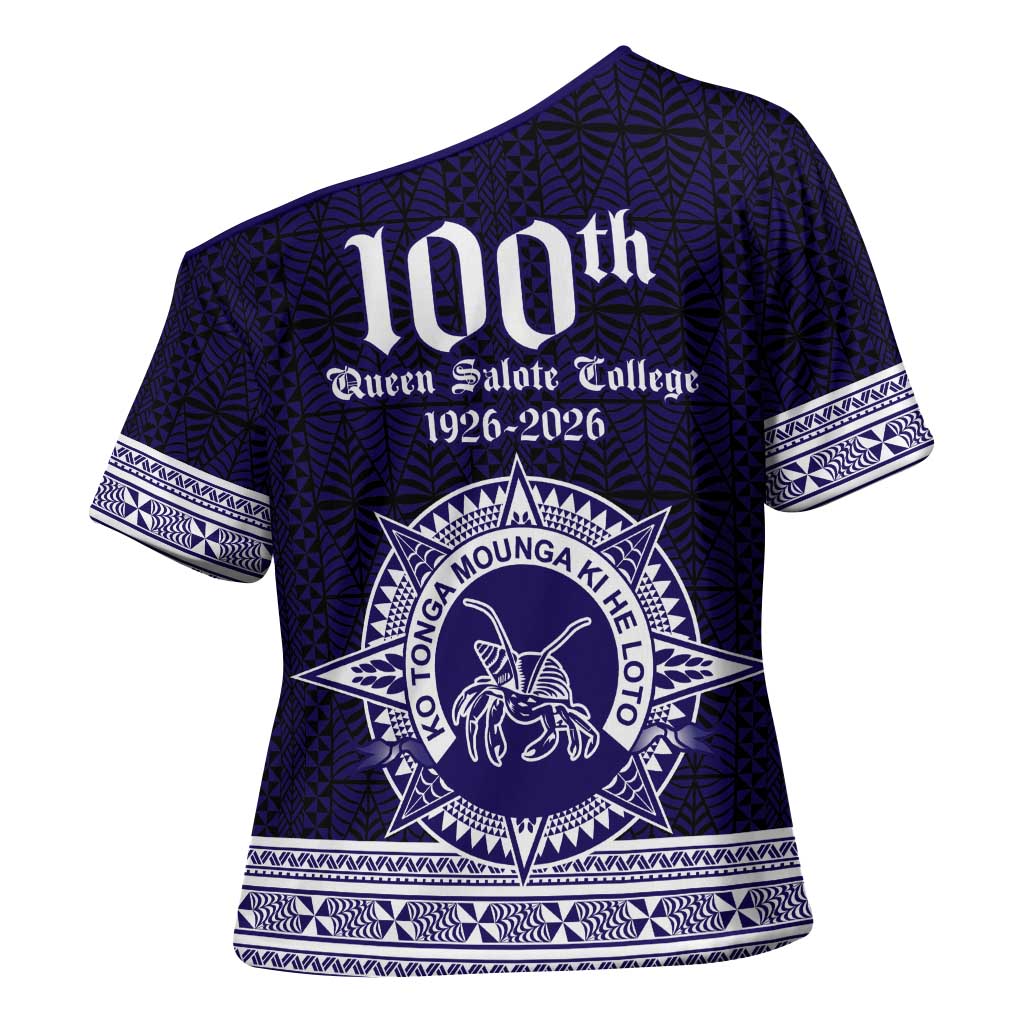 Tonga Queen Salote College 100 years Cross Shoulder Shirt QSC 1926-2026 Tongan Pattern