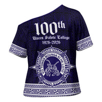 Tonga Queen Salote College 100 years Cross Shoulder Shirt QSC 1926-2026 Tongan Pattern