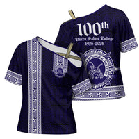 Tonga Queen Salote College 100 years Cross Shoulder Shirt QSC 1926-2026 Tongan Pattern