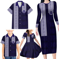 Tonga Queen Salote College 100 years Family Matching Long Sleeve Bodycon Dress and Hawaiian Shirt QSC 1926-2026 Tongan Pattern