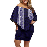 Tonga Queen Salote College 100 years Family Matching Off Shoulder Short Dress and Hawaiian Shirt QSC 1926-2026 Tongan Pattern
