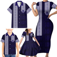 Tonga Queen Salote College 100 years Family Matching Short Sleeve Bodycon Dress and Hawaiian Shirt QSC 1926-2026 Tongan Pattern