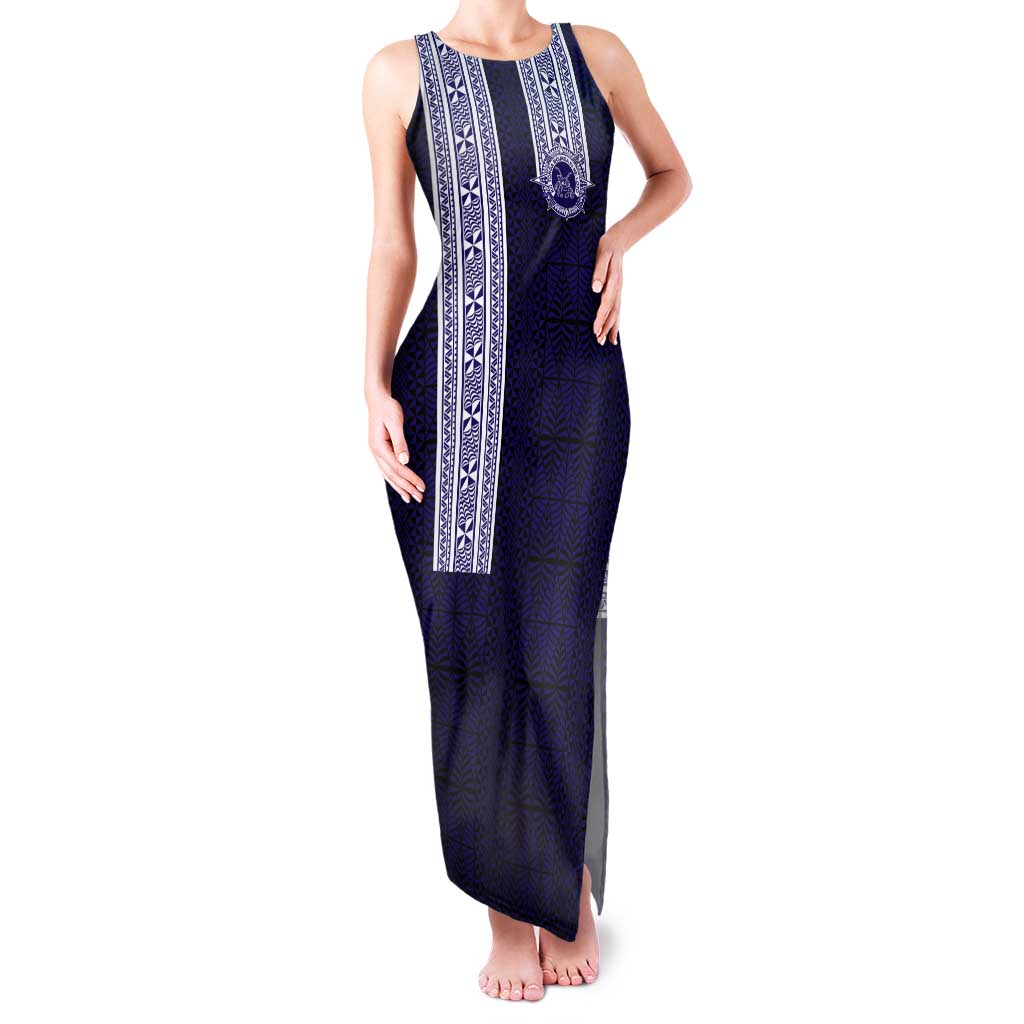 Tonga Queen Salote College 100 years Family Matching Tank Maxi Dress and Hawaiian Shirt QSC 1926-2026 Tongan Pattern