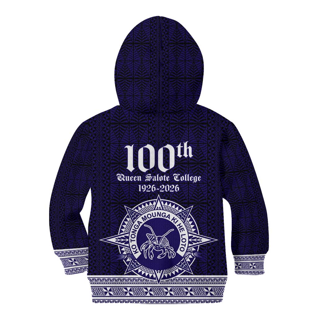 Tonga Queen Salote College 100 years Kid Hoodie QSC 1926-2026 Tongan Pattern