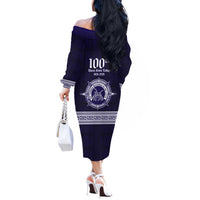 Tonga Queen Salote College 100 years Off The Shoulder Long Sleeve Dress QSC 1926-2026 Tongan Pattern LT9 - Polynesian Pride