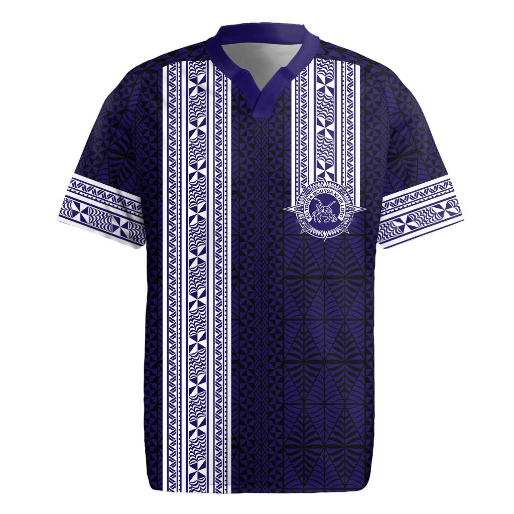 Tonga Queen Salote College 100 years Rugby Jersey QSC 1926-2026 Tongan Pattern LT9 Blue - Polynesian Pride