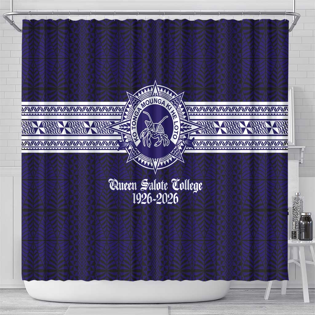 Tonga Queen Salote College 100 years Shower Curtain QSC 1926-2026 Tongan Pattern LT9 - Polynesian Pride