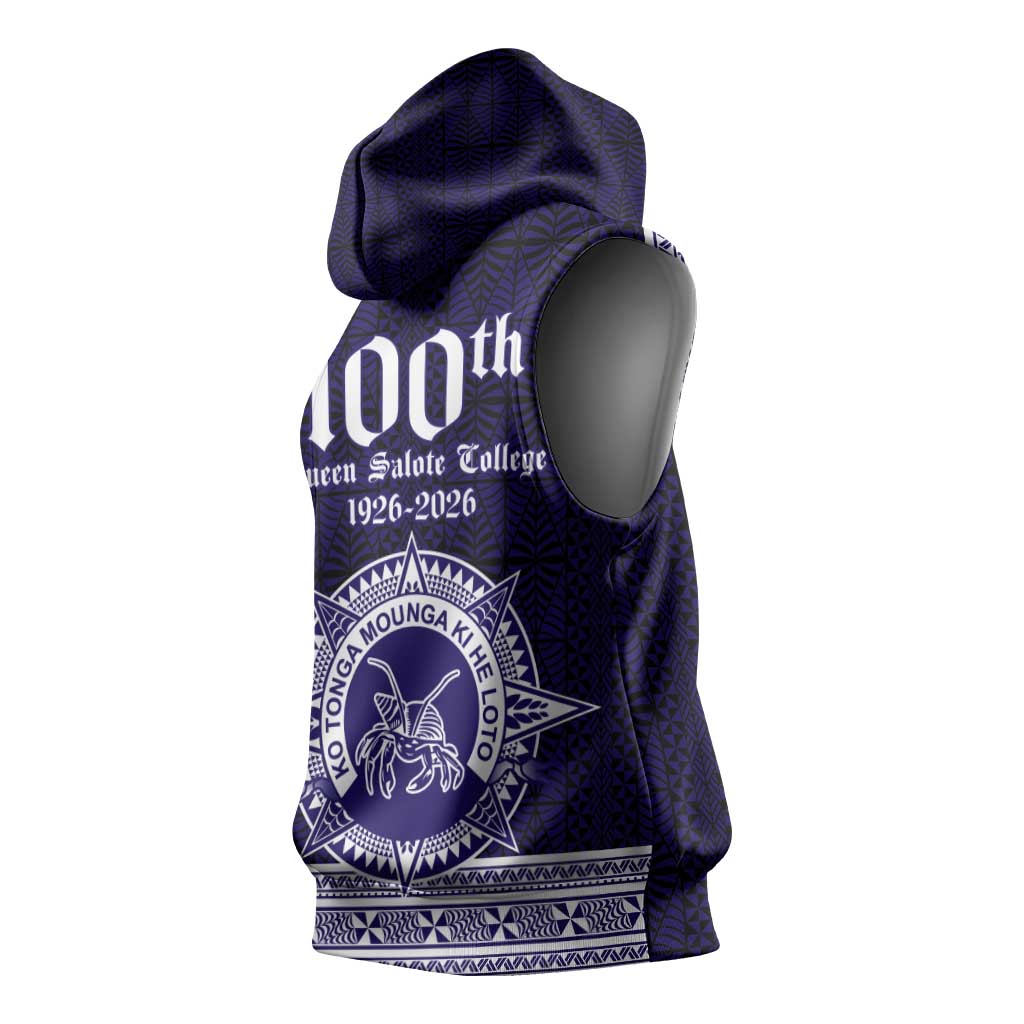 Tonga Queen Salote College 100 years Sleeveless Hoodie QSC 1926-2026 Tongan Pattern