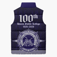 Tonga Queen Salote College 100 years Sleeveless Puffer Jacket QSC 1926-2026 Tongan Pattern