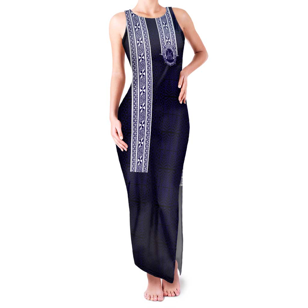Tonga Queen Salote College 100 years Tank Maxi Dress QSC 1926-2026 Tongan Pattern