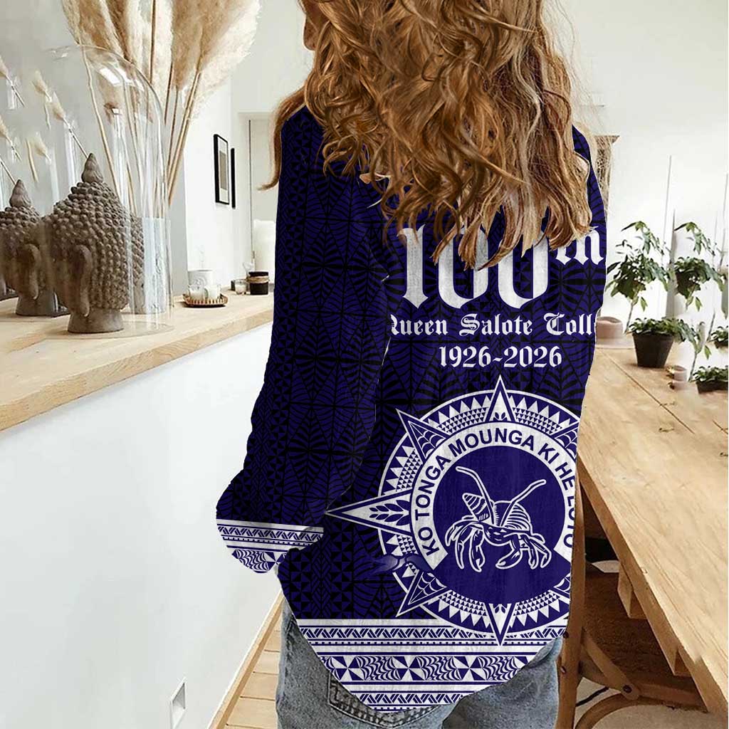 Tonga Queen Salote College 100 years Women Casual Shirt QSC 1926-2026 Tongan Pattern