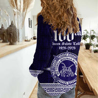 Tonga Queen Salote College 100 years Women Casual Shirt QSC 1926-2026 Tongan Pattern