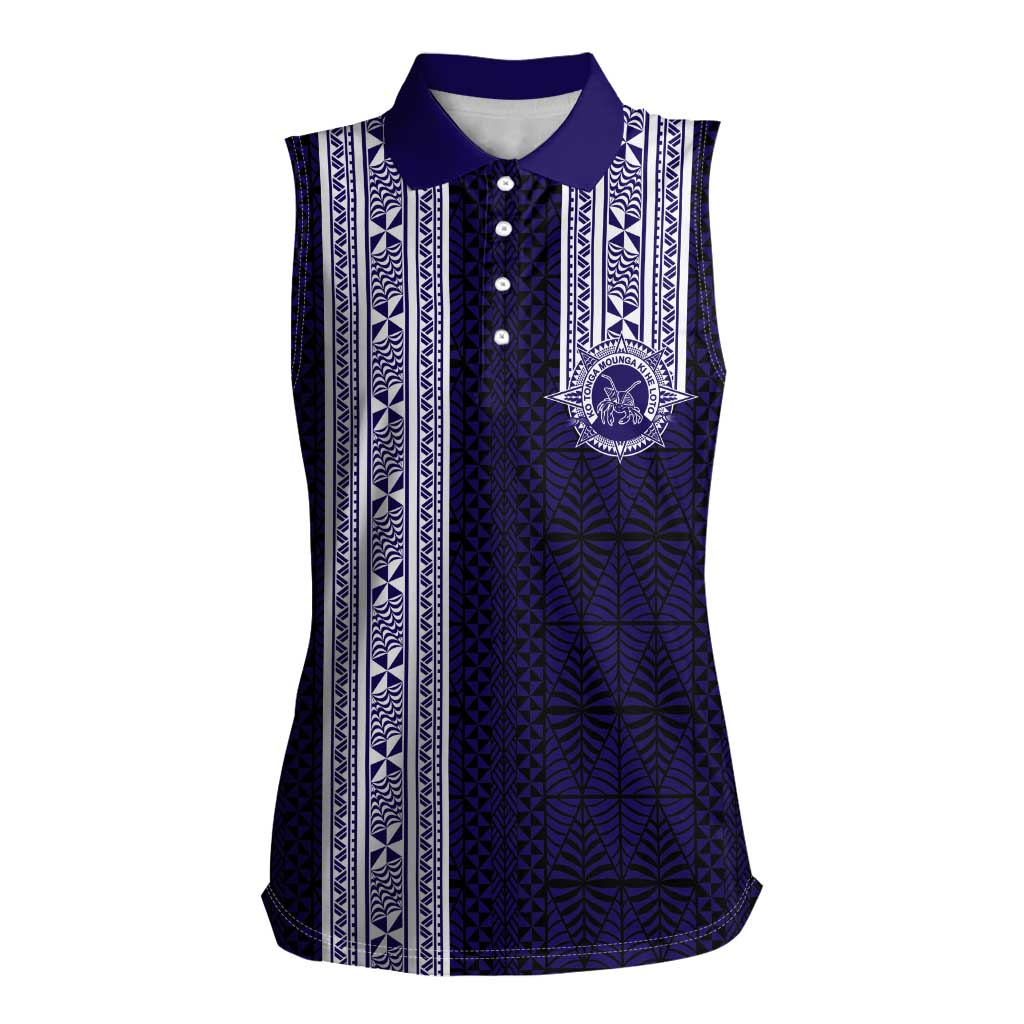 Tonga Queen Salote College 100 years Women Sleeveless Polo Shirt QSC 1926-2026 Tongan Pattern