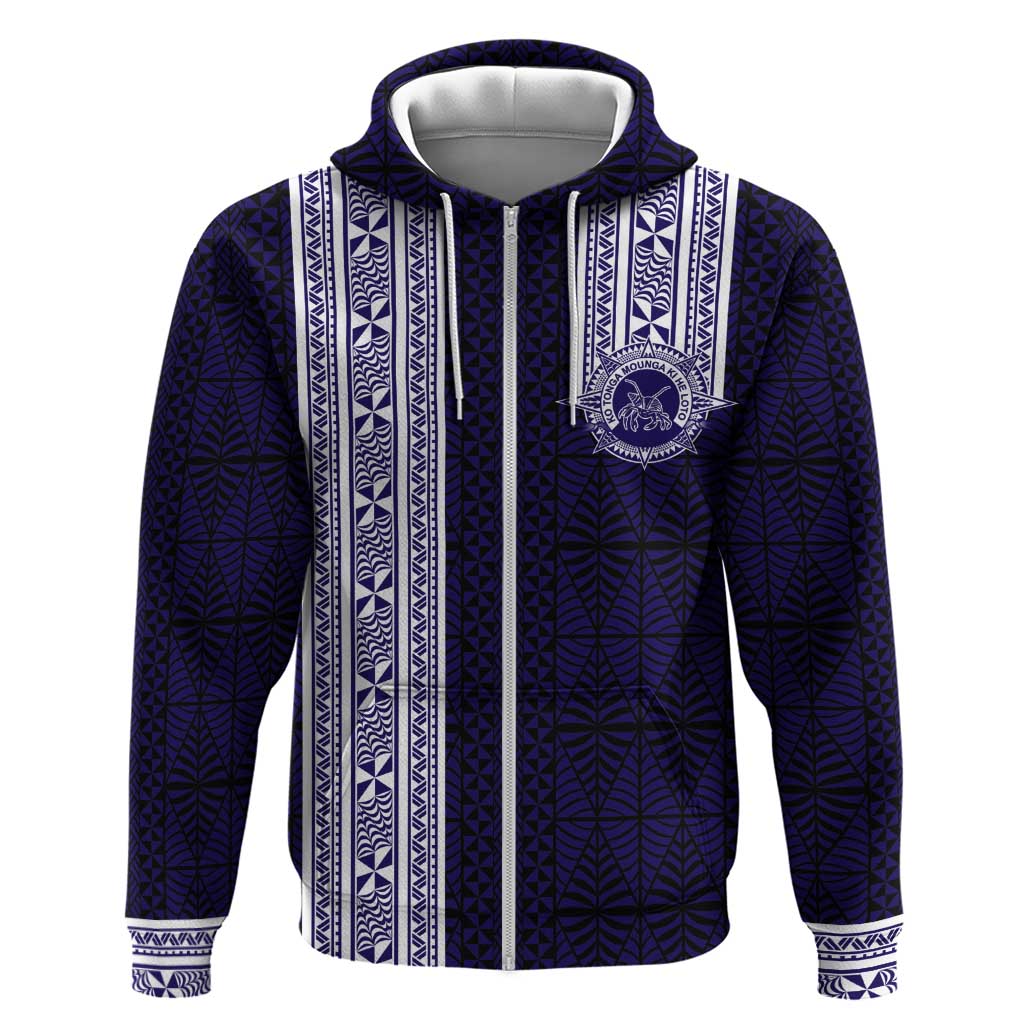 Tonga Queen Salote College 100 years Zip Hoodie QSC 1926-2026 Tongan Pattern