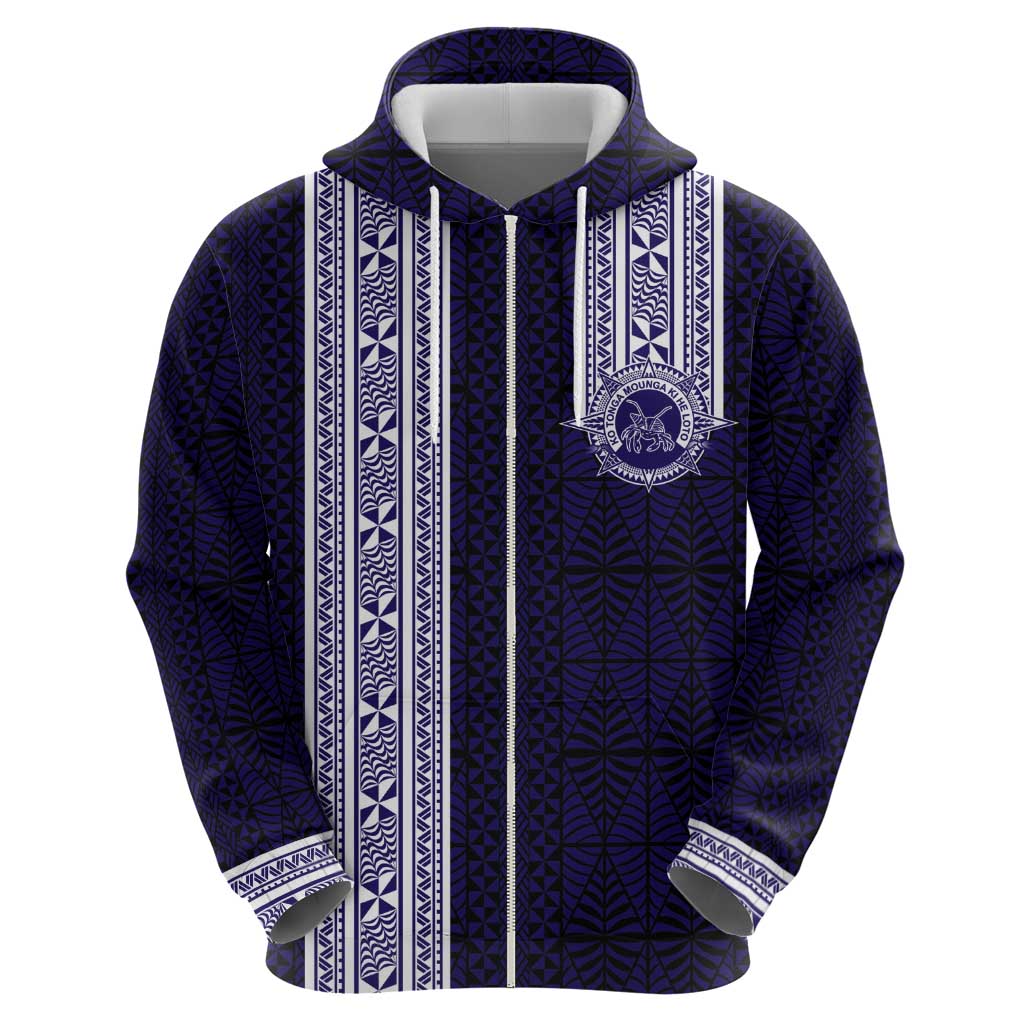 Tonga Queen Salote College 100 years Zip Hoodie QSC 1926-2026 Tongan Pattern
