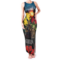 Kangaroo-Kiwi Soldier ANZAC Personalised Family Matching Tank Maxi Dress and Hawaiian Shirt Golden Wattle and Pohutukawa Flowers