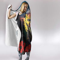 Kangaroo-Kiwi Soldier ANZAC Personalised Hooded Blanket Golden Wattle and Pohutukawa Flowers