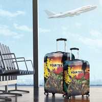 Kangaroo-Kiwi Soldier ANZAC Personalised Luggage Cover Golden Wattle and Pohutukawa Flowers
