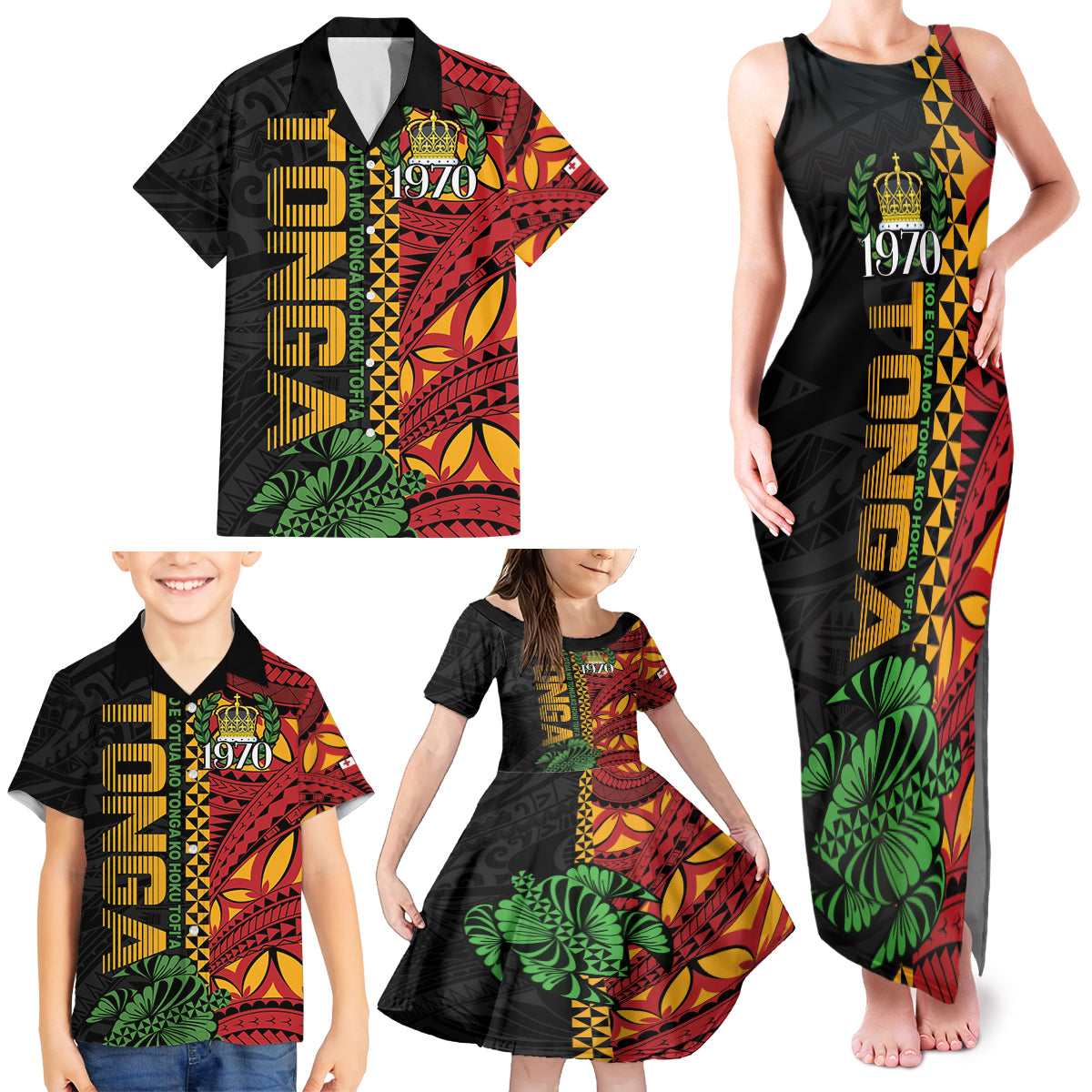 Personalised Tonga Emancipation Day Family Matching Tank Maxi Dress and Hawaiian Shirt Puleanga Fakatui O Since 1970