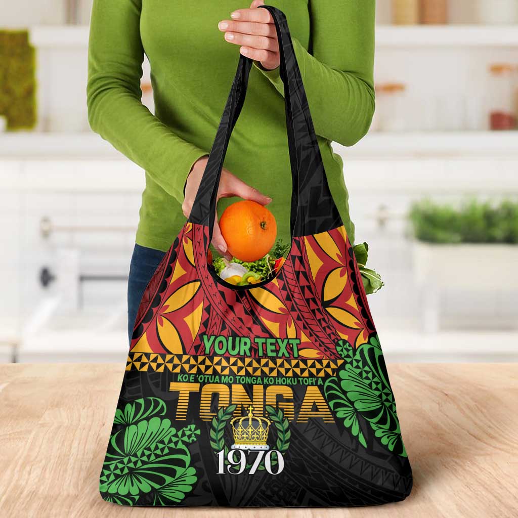Personalised Tonga Emancipation Day Grocery Bag Puleanga Fakatui O Since 1970