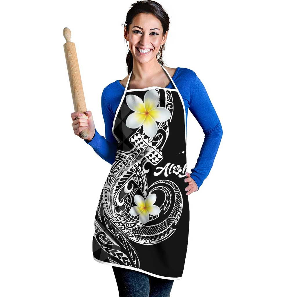 Aloha Hammerhead Shark Apron Black Hawaiian Kakau Tribal Tattoo - Polynesian Pride