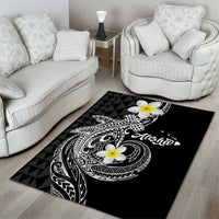Aloha Hammerhead Shark Area Rug Black Hawaiian Kakau Tribal Tattoo LT9 - Polynesian Pride