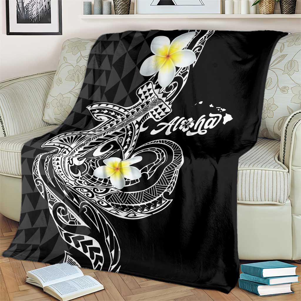 Aloha Hammerhead Shark Blanket Black Hawaiian Kakau Tribal Tattoo LT9 - Polynesian Pride