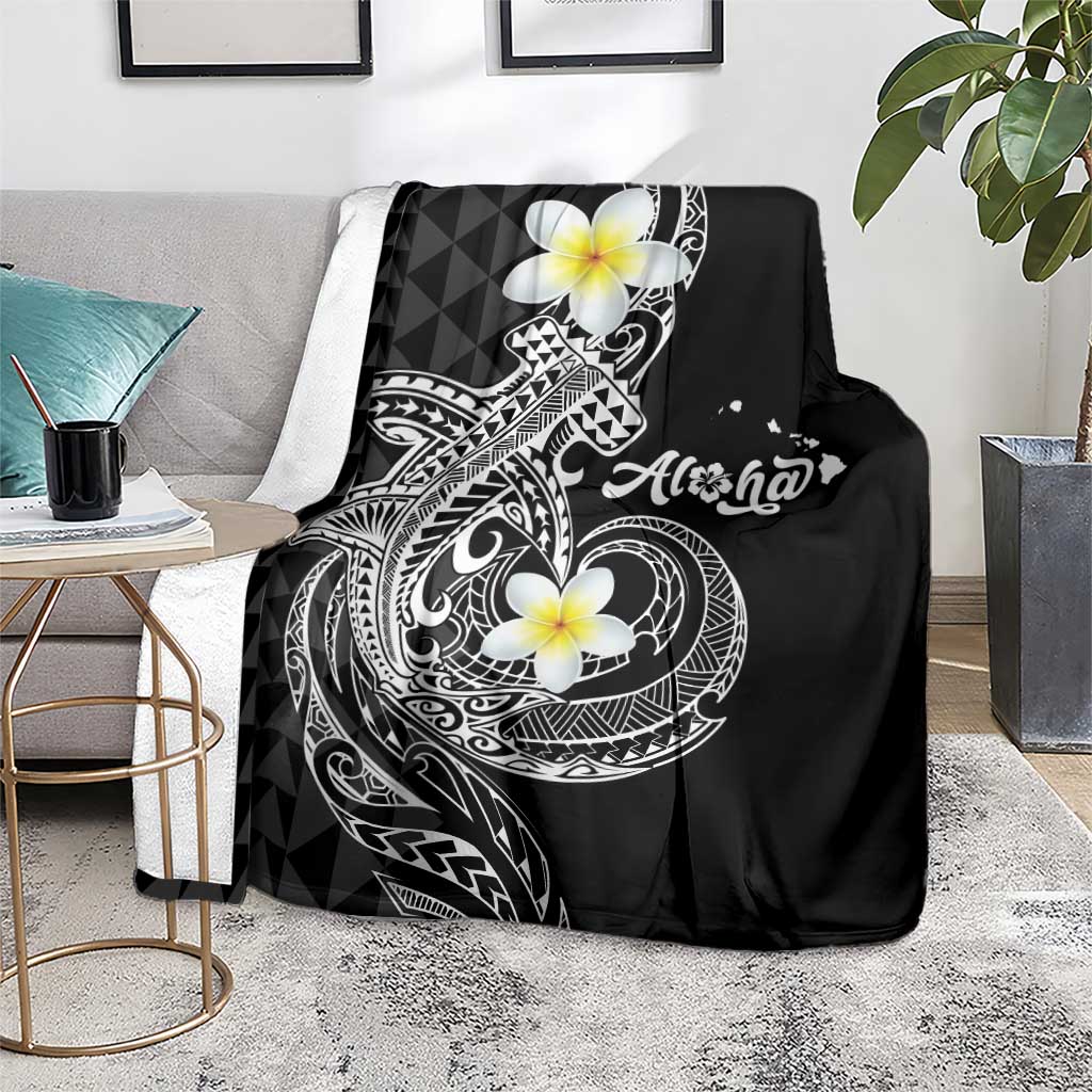Aloha Hammerhead Shark Blanket Black Hawaiian Kakau Tribal Tattoo LT9 - Polynesian Pride