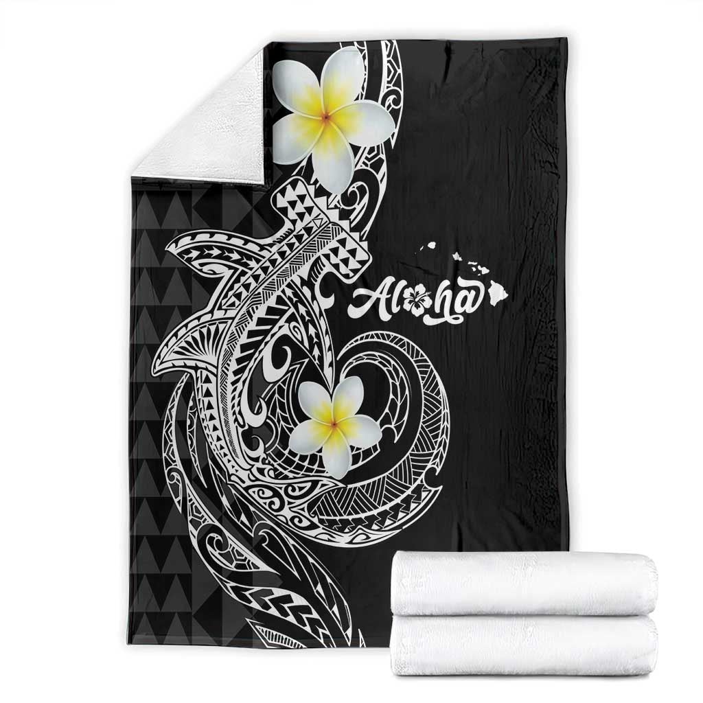 Aloha Hammerhead Shark Blanket Black Hawaiian Kakau Tribal Tattoo LT9 - Polynesian Pride