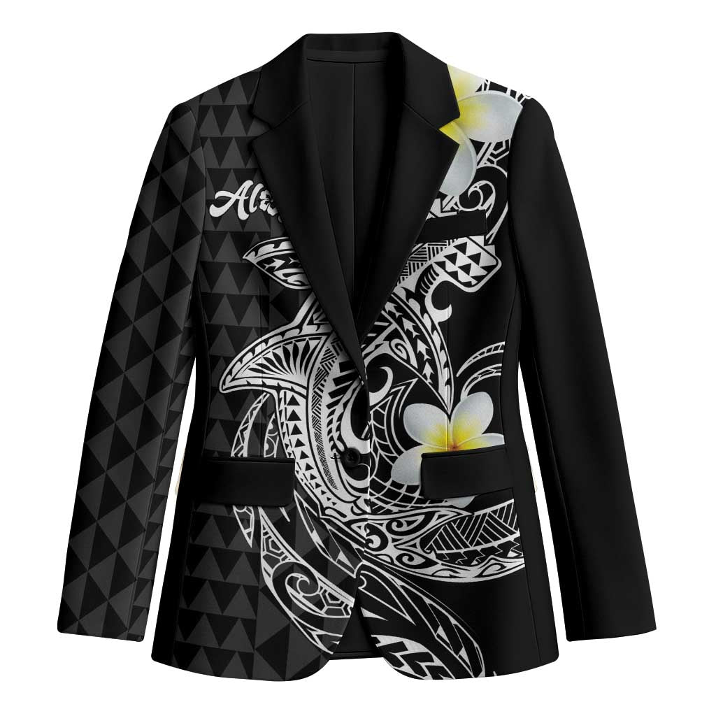 Aloha Hammerhead Shark Blazer Black Hawaiian Kakau Tribal Tattoo - Polynesian Pride