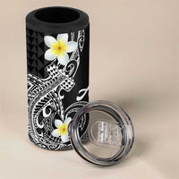 Aloha Hammerhead Shark 4 in 1 Can Cooler Tumbler Black Hawaiian Kakau Tribal Tattoo