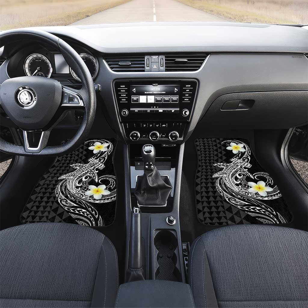 Aloha Hammerhead Shark Car Mats Black Hawaiian Kakau Tribal Tattoo