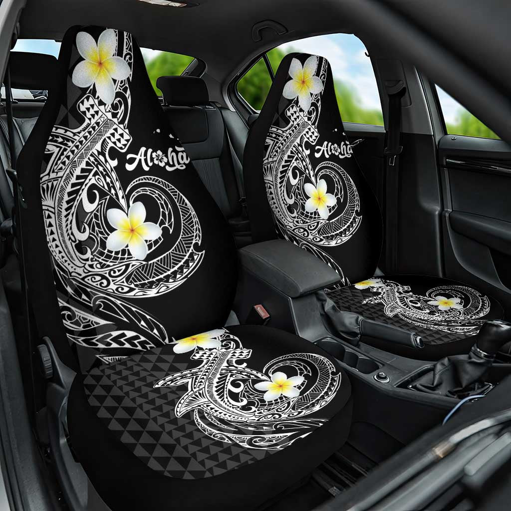 Aloha Hammerhead Shark Car Seat Cover Black Hawaiian Kakau Tribal Tattoo