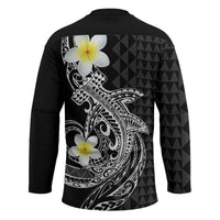 Aloha Hammerhead Shark Hockey Jersey Black Hawaiian Kakau Tribal Tattoo - Polynesian Pride