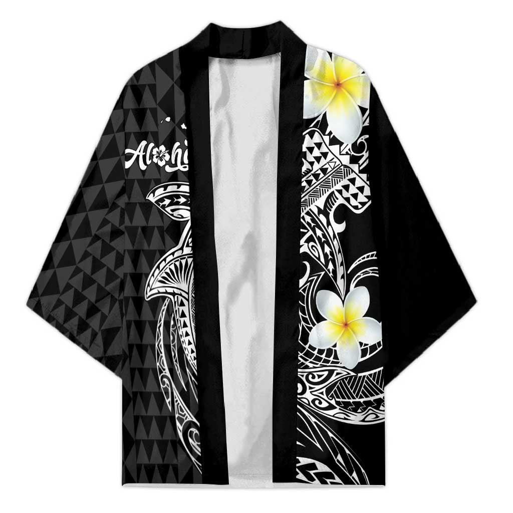 Aloha Hammerhead Shark Kimono Black Hawaiian Kakau Tribal Tattoo - Polynesian Pride