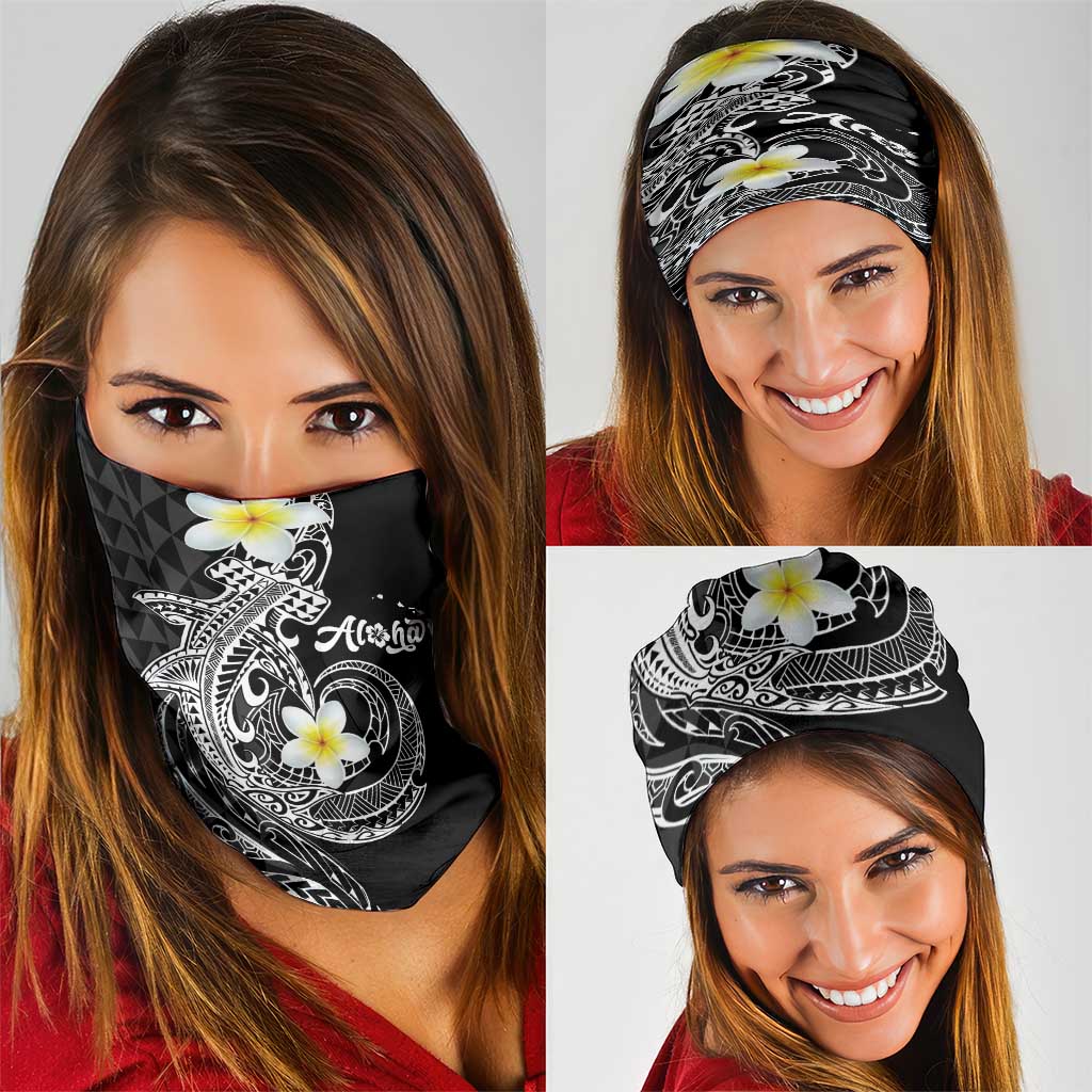 Aloha Hammerhead Shark Neck Gaiter Black Hawaiian Kakau Tribal Tattoo - Polynesian Pride