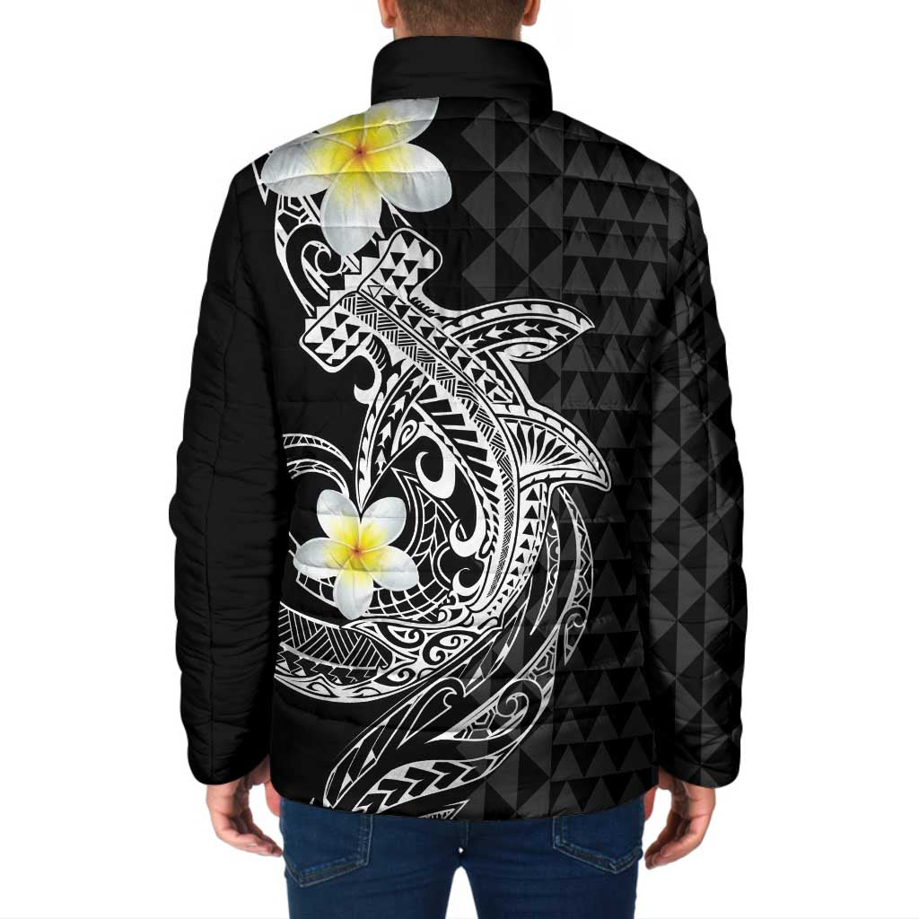Aloha Hammerhead Shark Padded Jacket Black Hawaiian Kakau Tribal Tattoo LT9 - Polynesian Pride
