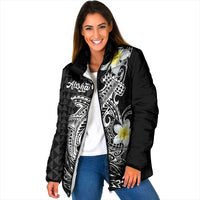 Aloha Hammerhead Shark Padded Jacket Black Hawaiian Kakau Tribal Tattoo LT9 Women Black - Polynesian Pride