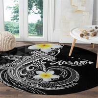 Aloha Hammerhead Shark Round Carpet Black Hawaiian Kakau Tribal Tattoo LT9 - Polynesian Pride