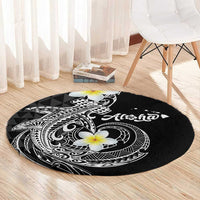 Aloha Hammerhead Shark Round Carpet Black Hawaiian Kakau Tribal Tattoo LT9 - Polynesian Pride