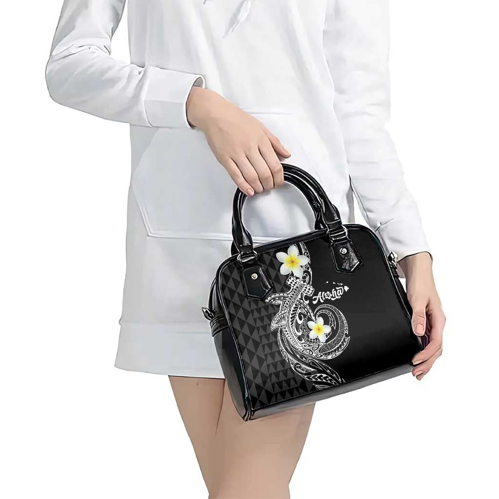 Aloha Hammerhead Shark Shoulder Handbag Black Hawaiian Kakau Tribal Tattoo